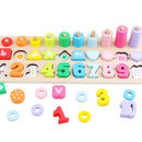 Tabuleiro numérico + Formas Geométricas em Madeira Desenvolva Seu Filho