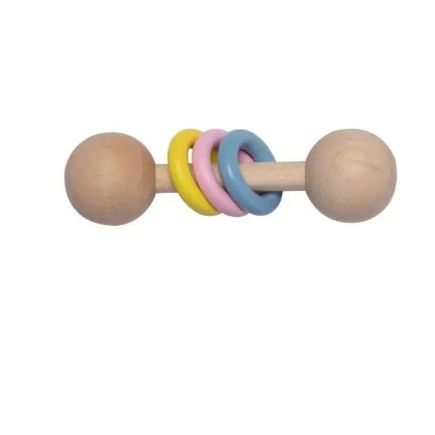 Chocalho Sensorial de Madeira Colorido: Estimule os Sentidos do seu Bebê balao magico