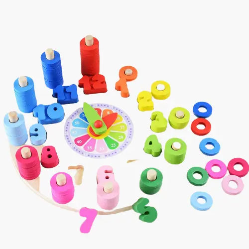 Relógio de Contas de Madeira – Brinquedo Educacional Infantil Desenvolva Seu Filho
