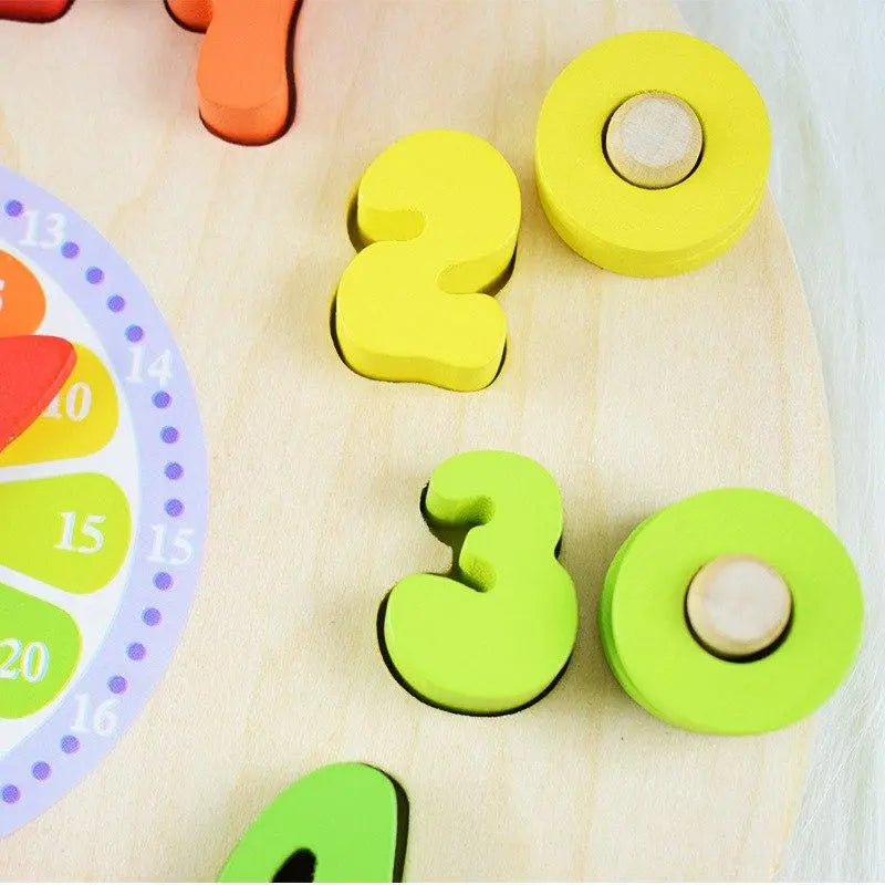 Relógio de Contas de Madeira – Brinquedo Educacional Infantil Desenvolva Seu Filho