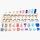 Tabuleiro numérico + Formas Geométricas em Madeira Desenvolva Seu Filho