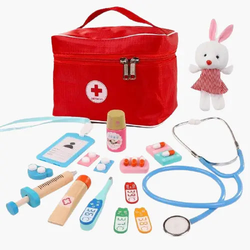 Kit Médico ou Dentista Infantil de Madeira Desenvolva Seu Filho