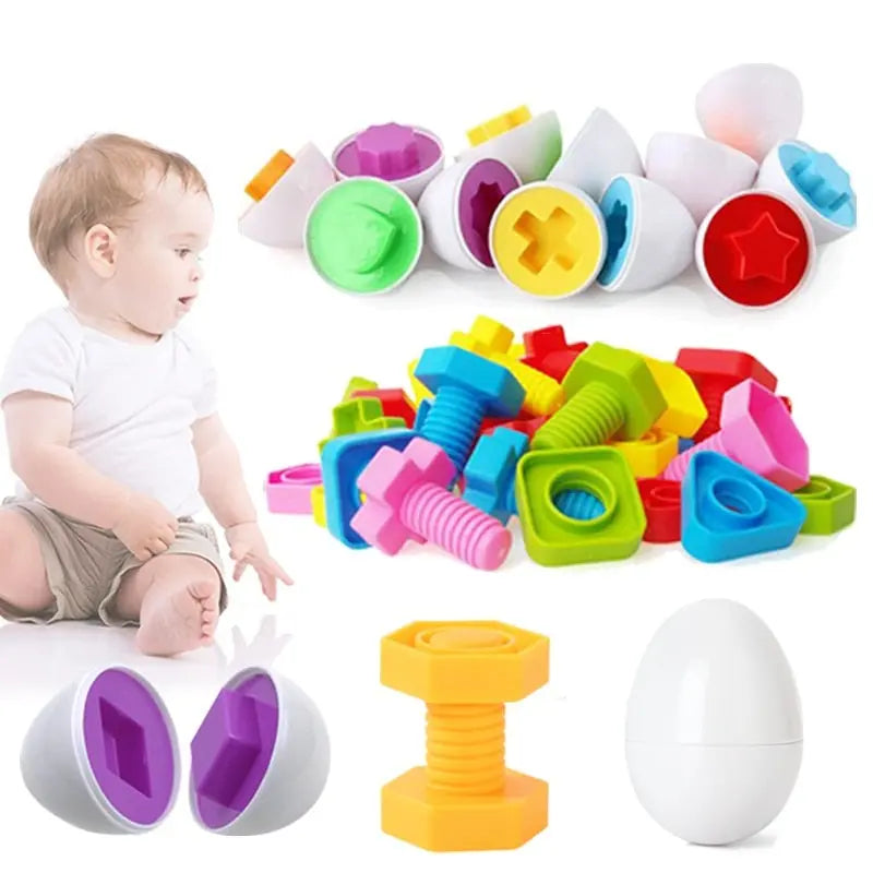 Brinquedos Montessori - ovos e parafusos - Balão Mágico